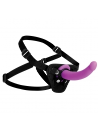 Лиловый поясной страпон Navigator Silicone G-Spot Dildo with Harness - 17,8 см. - XR Brands - купить с доставкой в Ельце