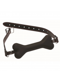 Черный кляп в форме косточки Hound Adjustable Dog Bone Gag - XR Brands - купить с доставкой в Ельце