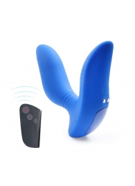 Синий вибромассажер простаты 3,5’’ Remote Control Curve P-spot Massager - 12 см. - Erokay - в Ельце купить с доставкой