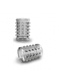 Прозрачная насадка на пенис с шишечками STAY HARD COCK SLEEVE 02 CLEAR - Blush Novelties - в Ельце купить с доставкой