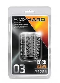 Прозрачная насадка с шипами и шишечками STAY HARD COCK SLEEVE 03 CLEAR - Blush Novelties - в Ельце купить с доставкой