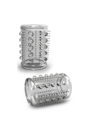 Прозрачная насадка с шипами и шишечками STAY HARD COCK SLEEVE 03 CLEAR - Blush Novelties - в Ельце купить с доставкой