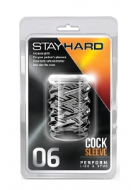 Прозрачная насадка с объёмными чёрточками STAY HARD COCK SLEEVE 06 CLEAR - Blush Novelties - в Ельце купить с доставкой