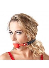 Силиконовый кляп-шар на чёрных ремешках Red Gag silicone - Orion - купить с доставкой в Ельце