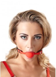 Силиконовый кляп-шар на чёрных ремешках Red Gag silicone - Orion - купить с доставкой в Ельце