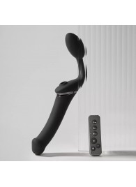 Черный безремневой вибрострапон Strap-On-Me Multi Orgasm Size XL - Strap-on-me - купить с доставкой в Ельце