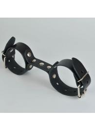 Черные кожаные наручники-фиксатор - Sitabella - купить с доставкой в Ельце