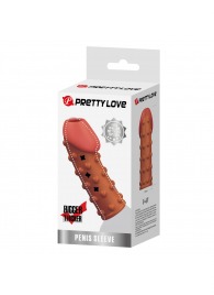 Телесная открытая насадка на пенис с бугорками - 19,8 см. - Baile - в Ельце купить с доставкой