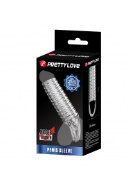 Прозрачная насадка на пенис с ребрышками и подхватом мошонки - Baile - в Ельце купить с доставкой