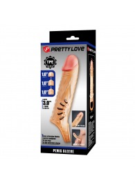 Телесная удлиняющая насадка на пенис с подхватом мошонки - Baile - в Ельце купить с доставкой