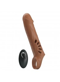 Коричневая вибронасадка с подхватом мошонки и пультом ДУ - Baile - в Ельце купить с доставкой