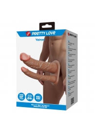 Реалистичная полая насадка на член для двойного проникновения Yairon - 17,5 см. - Baile - купить с доставкой в Ельце