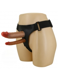 Темно-бежевый фаллопротез для двойного проникновения - 17,5 см. - Baile - купить с доставкой в Ельце