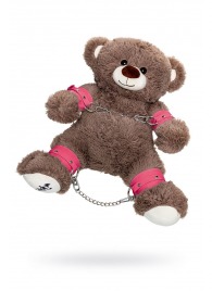 Бондажный набор: бурый мишка с розовыми оковами и наручниками - Pecado - купить с доставкой в Ельце