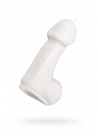 Белая свеча в форме пениса - 47 гр. - Pecado - купить с доставкой в Ельце