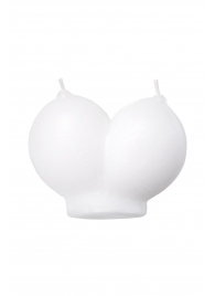 Белая сувенирная свеча «Сиськи» - Pecado - купить с доставкой в Ельце