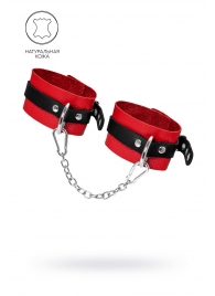 Красно-черные мягкие оковы с одним ремешком и люверсами - Pecado - купить с доставкой в Ельце