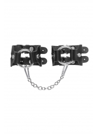 Черные кожаные наручники-браслеты из двух ремешков - Pecado - купить с доставкой в Ельце
