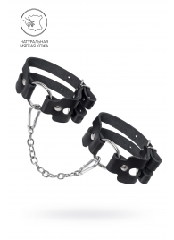 Черные кожаные оковы из двух ремешков - Pecado - купить с доставкой в Ельце
