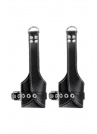 Черные подвесы с белой строчкой - Pecado - купить с доставкой в Ельце