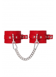 Красные мягкие кожаные оковы с люверсами - Pecado - купить с доставкой в Ельце