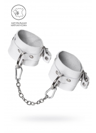 Белые мягкие кожаные оковы с люверсами - Pecado - купить с доставкой в Ельце