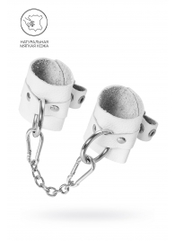 Белые мягкие кожаные наручники с люверсами - Pecado - купить с доставкой в Ельце