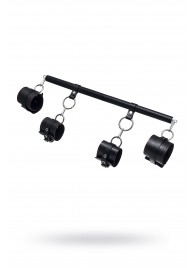 Черная распорка с 4 манжетами для рук и ног - Pecado - купить с доставкой в Ельце