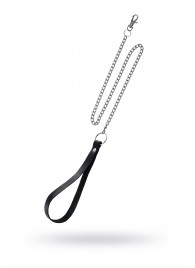 Поводок с ручкой из черной натуральной кожи и карабином для ошейника - Pecado - купить с доставкой в Ельце