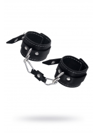 Черные двухслойные наручники с белой строчкой - Pecado - купить с доставкой в Ельце