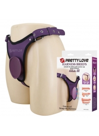 Фиолетовые трусики харнесс с платформой Caludio III - Baile - купить с доставкой в Ельце