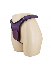 Фиолетовые трусики харнесс с платформой Caludio III - Baile - купить с доставкой в Ельце