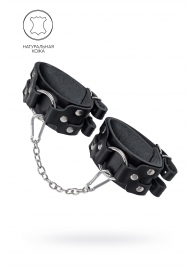 Черные кожаные оковы с двумя ремешками - Pecado - купить с доставкой в Ельце
