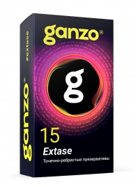 Презервативы анатомической формы с точечной и ребристой структурой Ganzo Extase - 15 шт. - Ganzo - купить с доставкой в Ельце