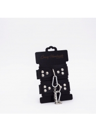 Черные кожаные наручники с регулируемыми ремешками - Crazy Handmade - купить с доставкой в Ельце