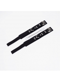 Черные кожаные оковы с регулируемыми ремешками - Crazy Handmade - купить с доставкой в Ельце