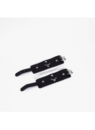 Черные кожаные наручники с хромированной фурнитурой - Crazy Handmade - купить с доставкой в Ельце