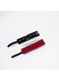 Черно-красные кожаные наручники - Crazy Handmade - купить с доставкой в Ельце