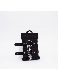 Черно-красные кожаные оковы - Crazy Handmade - купить с доставкой в Ельце