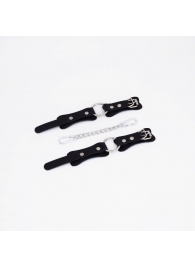 Черные кожаные наручники с кольцом - Crazy Handmade - купить с доставкой в Ельце