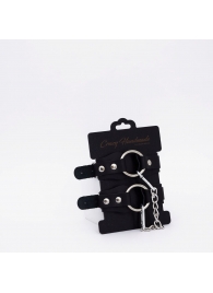 Черные кожаные оковы с кольцом - Crazy Handmade - купить с доставкой в Ельце