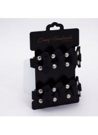 Черные кожаные наручники из звеньев - Crazy Handmade - купить с доставкой в Ельце