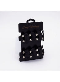 Черные кожаные оковы из звеньев - Crazy Handmade - купить с доставкой в Ельце