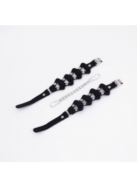 Черные кожаные оковы из звеньев - Crazy Handmade - купить с доставкой в Ельце