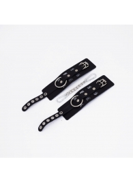 Черные кожаные наручники Sex - Crazy Handmade - купить с доставкой в Ельце
