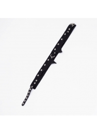 Черный однослойный кожаный ошейник с имитацией фигурного воротничка - Crazy Handmade - купить с доставкой в Ельце