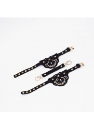 Черные оковы с золотистой фурнитурой - Crazy Handmade - купить с доставкой в Ельце