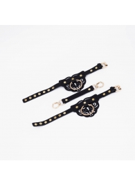 Черные оковы с золотистой фурнитурой - Crazy Handmade - купить с доставкой в Ельце