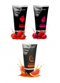 Набор из 3 съедобных лубрикантов JUJU (клубника, малина, грейпфрут) - JuJu - купить с доставкой в Ельце