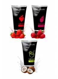 Набор из 3 съедобных лубрикантов JUJU (клубника, малина, кокос) - JuJu - купить с доставкой в Ельце
